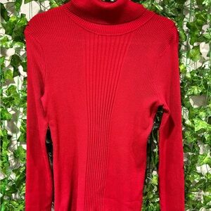 United States Sweaters Vibrant Red Turtleneck